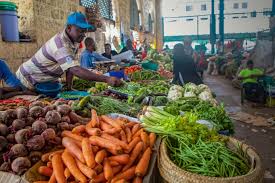 Fresh vegetables at a rural market