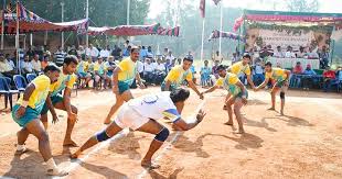 Kabaddi players in a local tournament